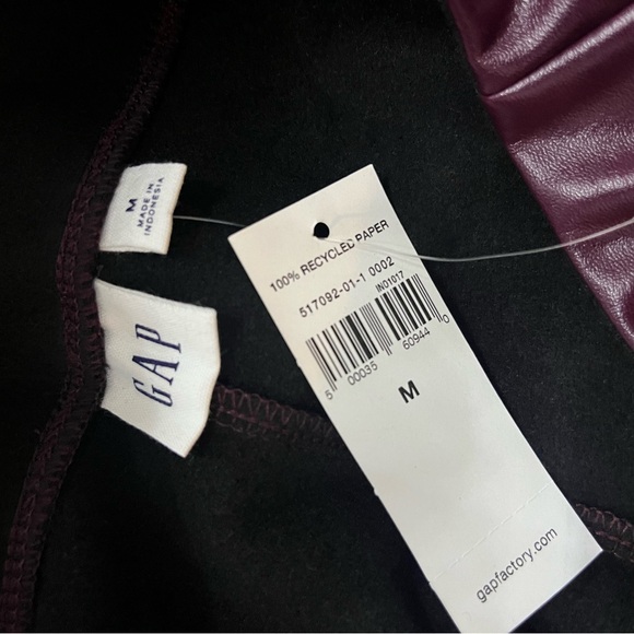 GAP Burgundy Maroon Red Faux Leather Liquid Leggings Pants Size Medium NWT! - Picture 5 of 5